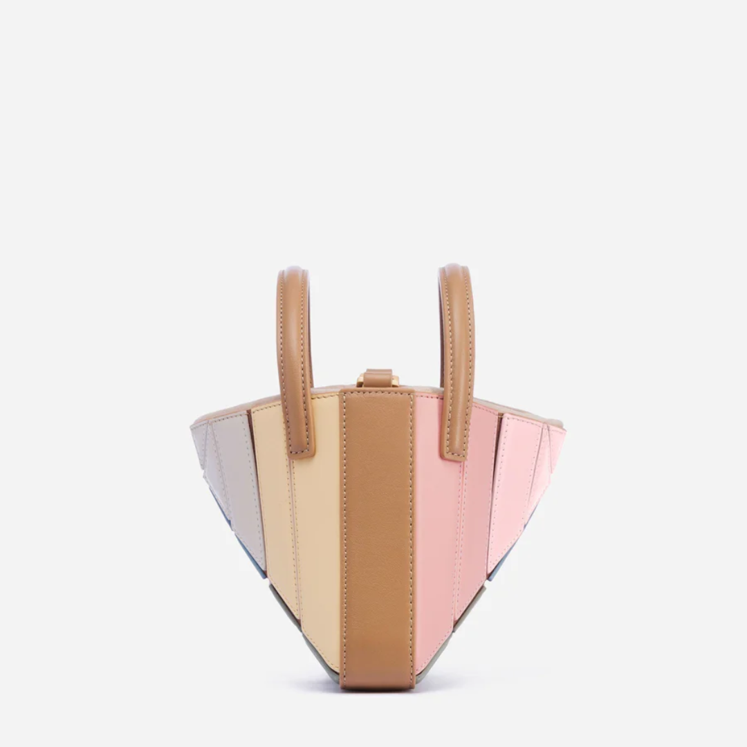 Modern Handbag with Geometric Design - GeoChic-Pink-State of Style