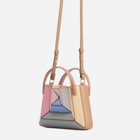 Modern Handbag with Geometric Design - GeoChic-Pink-State of Style