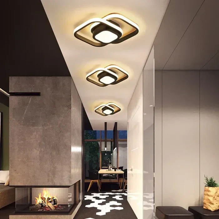 Modern LED Ceiling Lamp with Double Ring Design - Twilight Rings-Round White-State of Style