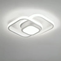 Modern LED Ceiling Lamp with Double Ring Design - Twilight Rings-Square White-State of Style