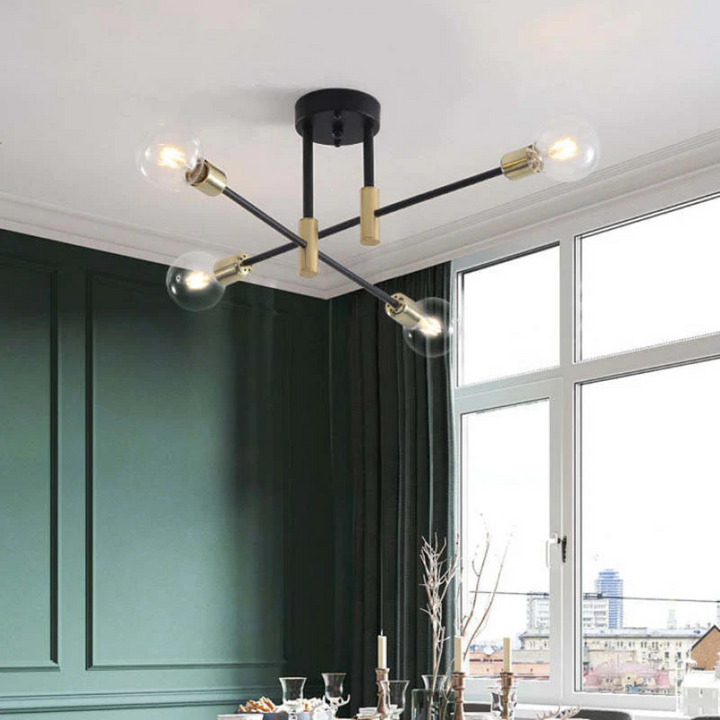 Modern LED Ceiling Light - Lumière Royale-Clear Bulb - Warm Light-4 Lamps-State of Style