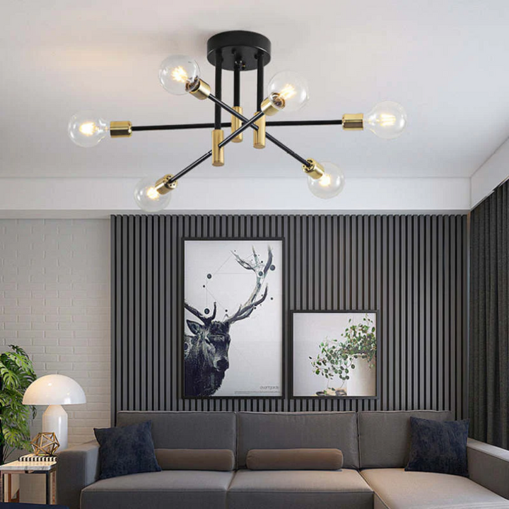 Modern LED Ceiling Light - Lumière Royale-Clear Bulb - Warm Light-6 Lamps-State of Style