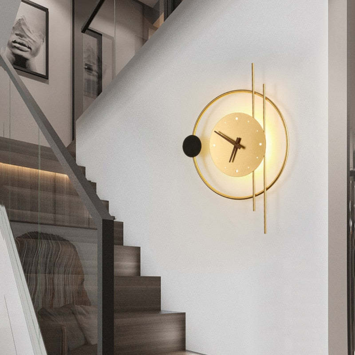 Modern LED wall clock lamp - Chronos-Gold-State of Style