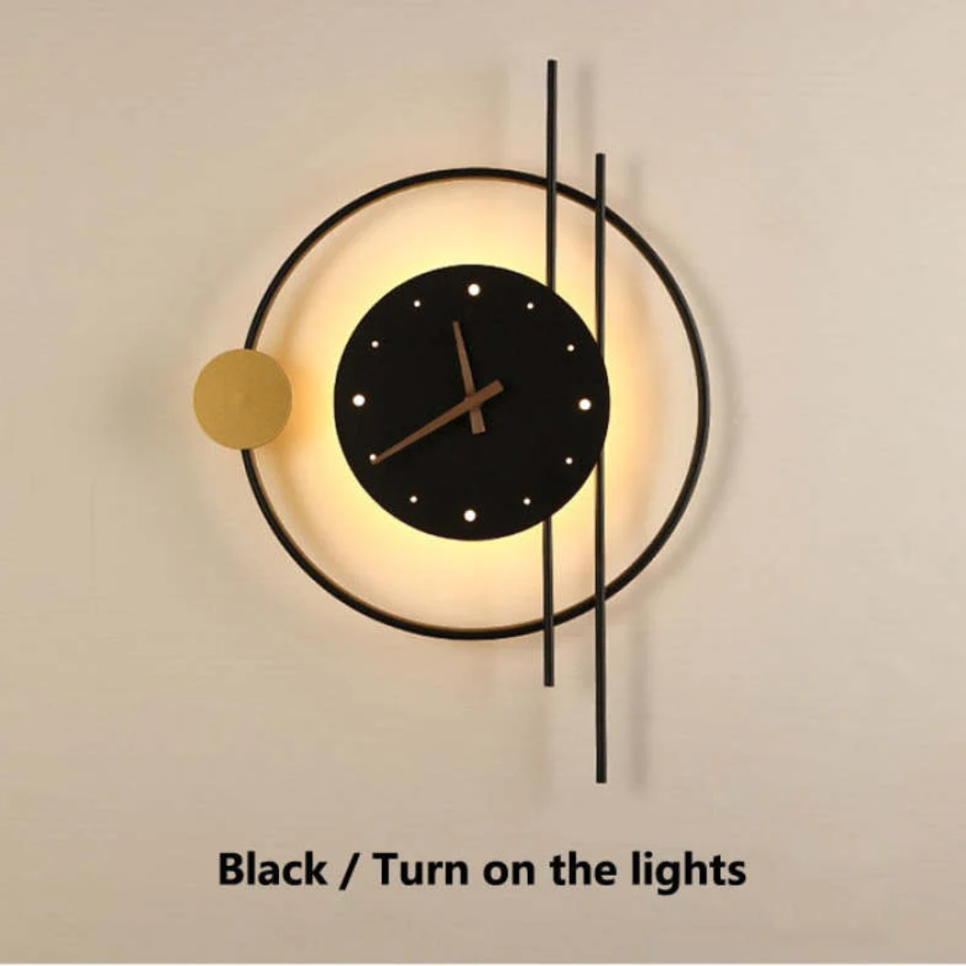 Modern LED wall clock lamp - Chronos-Gold-State of Style