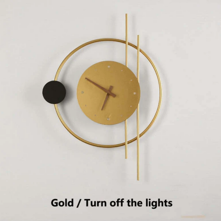 Modern LED wall clock lamp - Chronos-Gold-State of Style