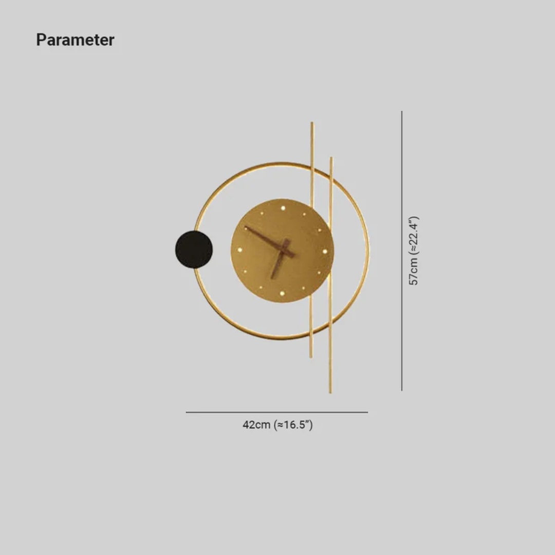 Modern LED wall clock lamp - Chronos-Gold-State of Style
