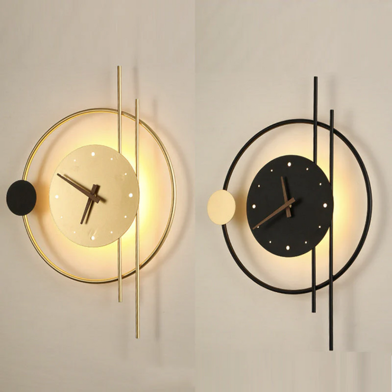 Modern LED wall clock lamp - Chronos-Gold-State of Style