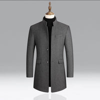 Modern Long Men's Coat - Alexander-Burgundy-M-State of Style
