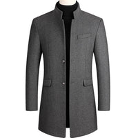 Modern Long Men's Coat - Alexander-Grey-M-State of Style