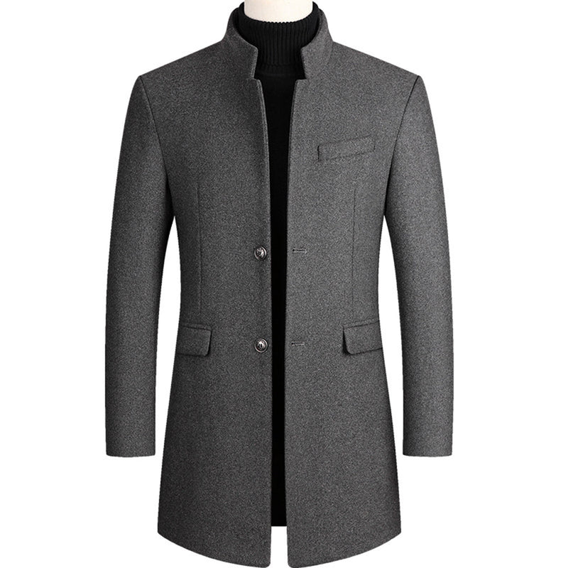 Modern Long Men's Coat - Alexander-Grey-M-State of Style
