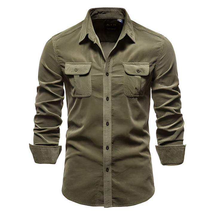 Modern Men's Shirt - Aiden-Army Green-S-State of Style