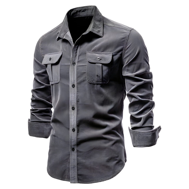 Modern Men's Shirt - Aiden-Dark Grey-S-State of Style