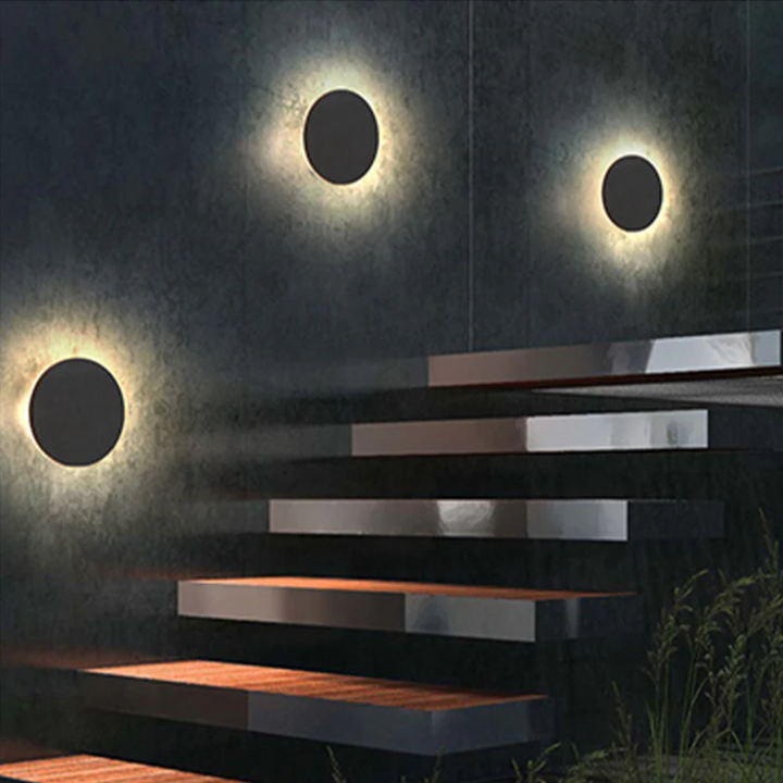 Modern Minimalist LED Wall Lamp - Zenith-Black-Warm White-Round Small-State of Style