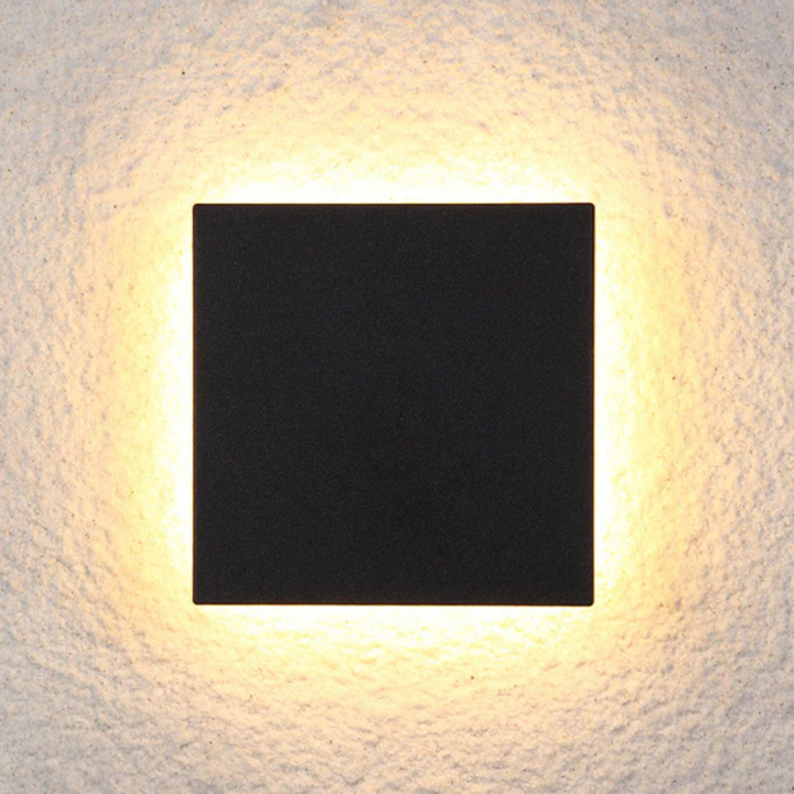 Modern Minimalist LED Wall Lamp - Zenith-Black-Warm White-Square Small-State of Style