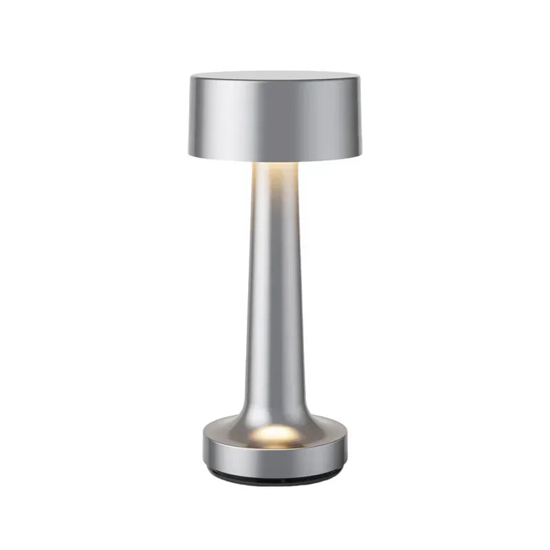 Modern Table Lamp - SleekGlow-Silver/Cylinder-State of Style