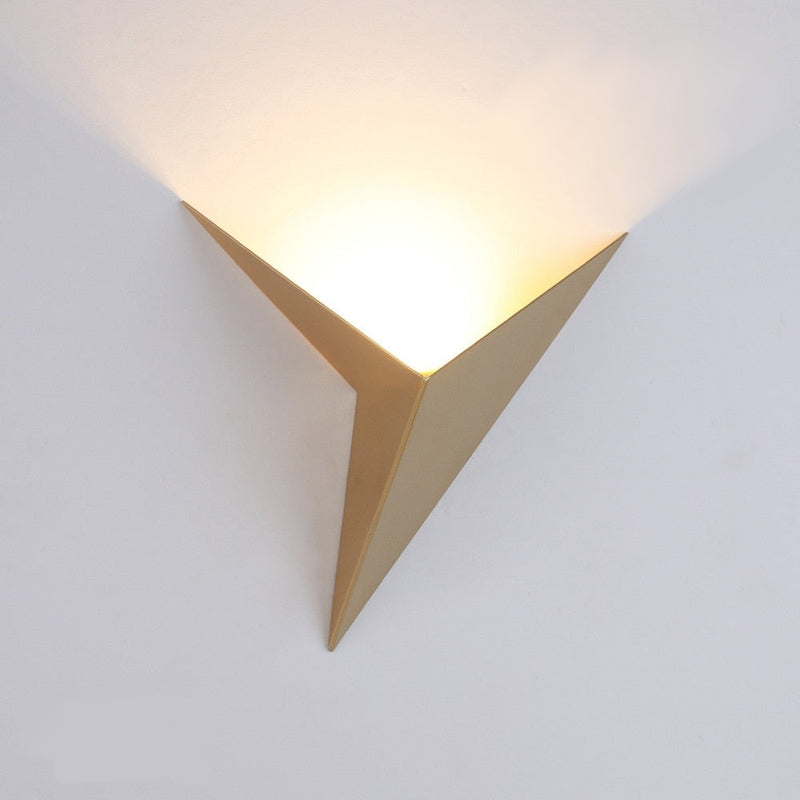 Modern Triangular Wall Lamp - TrigoLux-Gold-Warm White-State of Style