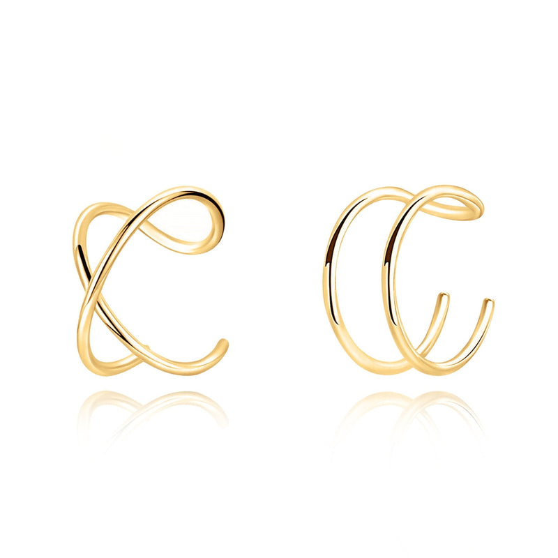 Modern U-Shaped Ear Clips - Nova-U and X-Gold-State of Style