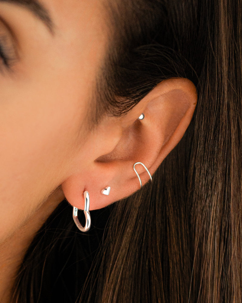 Modern U-Shaped Ear Clips - Nova-U and X-Silver-State of Style
