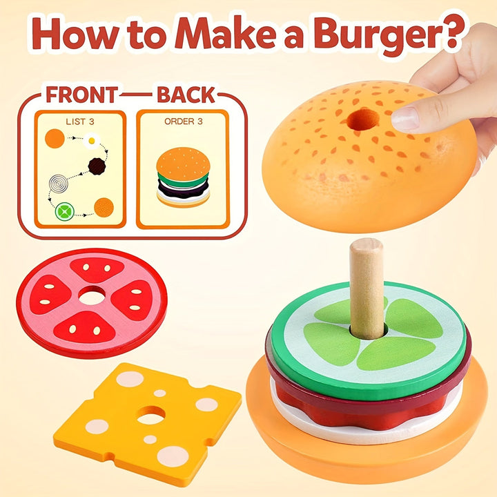 Montessori Stacking Toy - BurgerBuilders-State of Style