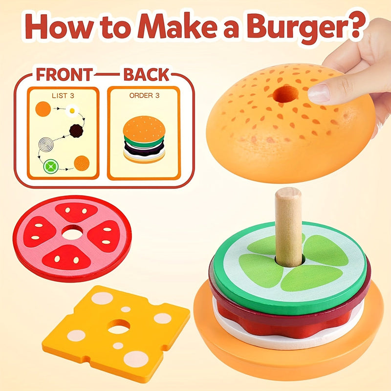 Montessori Stacking Toy - BurgerBuilders-State of Style