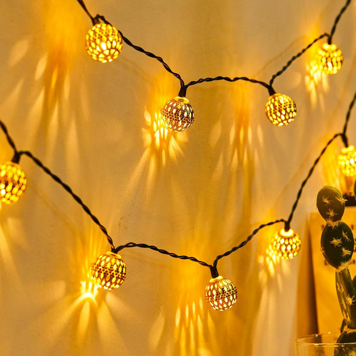 Moroccan Style Waterproof Solar Light Strings - SunGlow Strings-Silver-State of Style