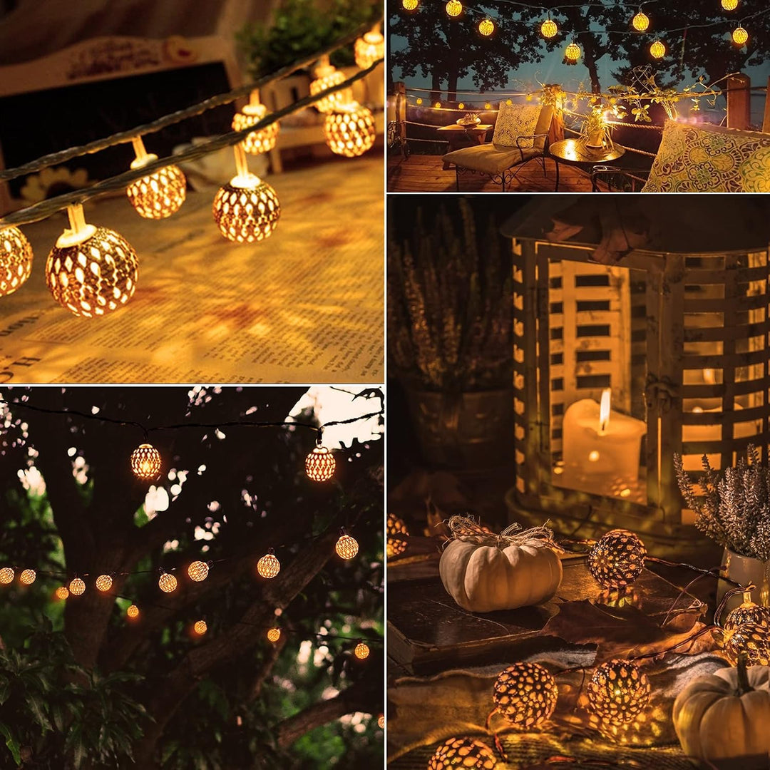 Moroccan Style Waterproof Solar Light Strings - SunGlow Strings-Silver-State of Style