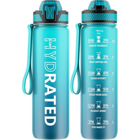 Motivational Leak-proof Bottle with Straw - Sports Bottle-Blue Sea-800 ml-State of Style