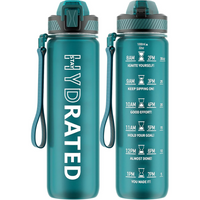 Motivational Leak-proof Bottle with Straw - Sports Bottle-More Green-800 ml-State of Style