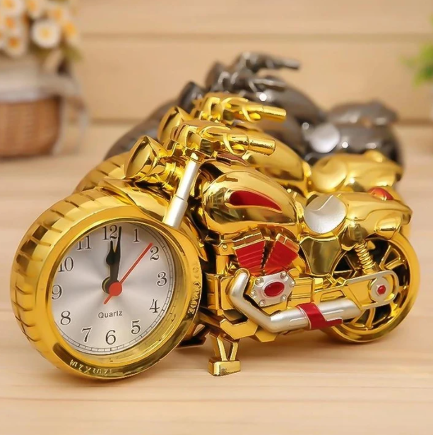 MotoTime Retro Motorcycle Alarm Clock-Gold-State of Style
