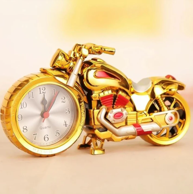 MotoTime Retro Motorcycle Alarm Clock-Silver-State of Style