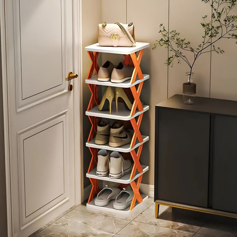 Multifunctional and Foldable Shoe Rack - SpaceSaver-6-Orange-State of Style