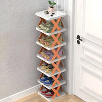 Multifunctional and Foldable Shoe Rack - SpaceSaver-7-Orange-State of Style