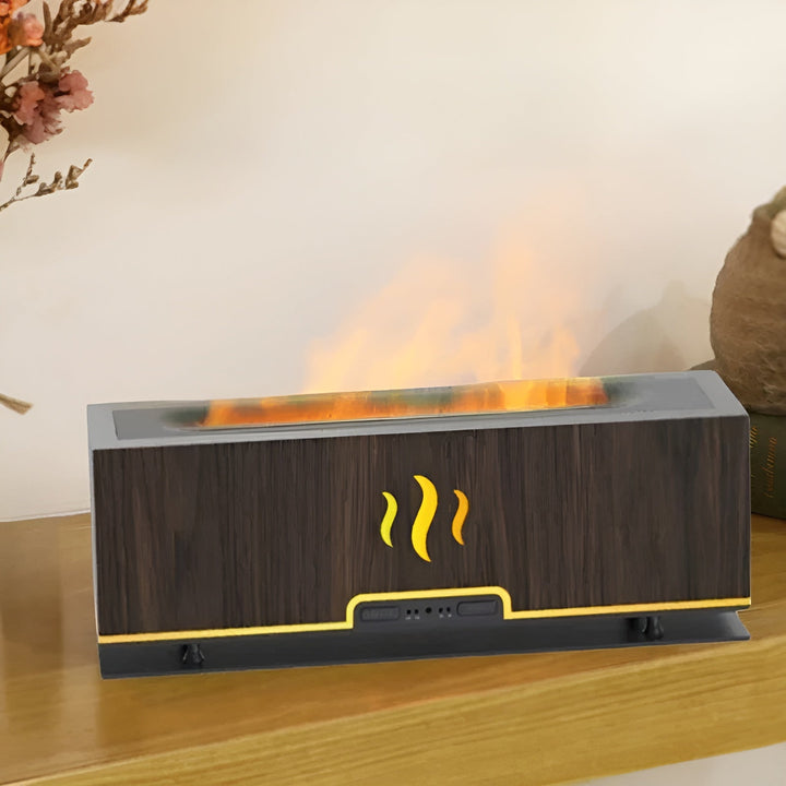 Multifunctional Aroma Humidifier – GlowFlame-Dark Wood Masering-State of Style