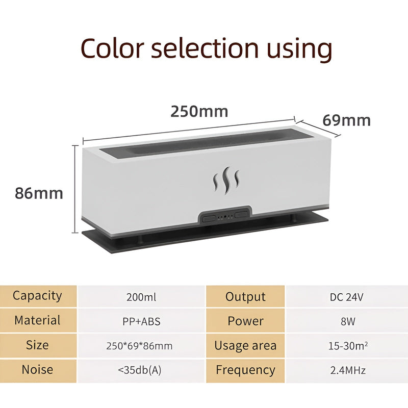 Multifunctional Aroma Humidifier – GlowFlame-Light wood grain-State of Style