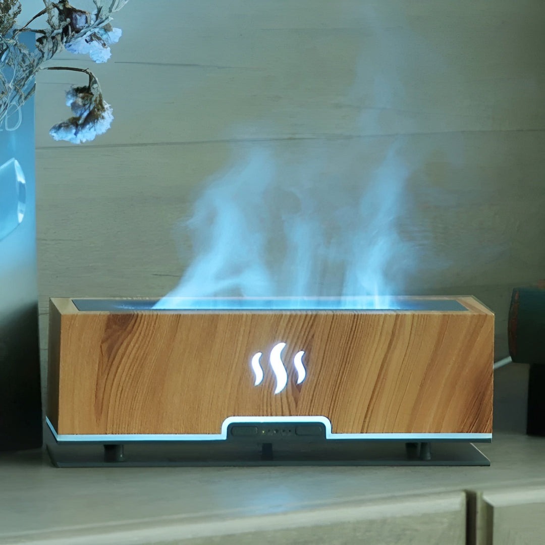 Multifunctional Aroma Humidifier – GlowFlame-Light wood grain-State of Style