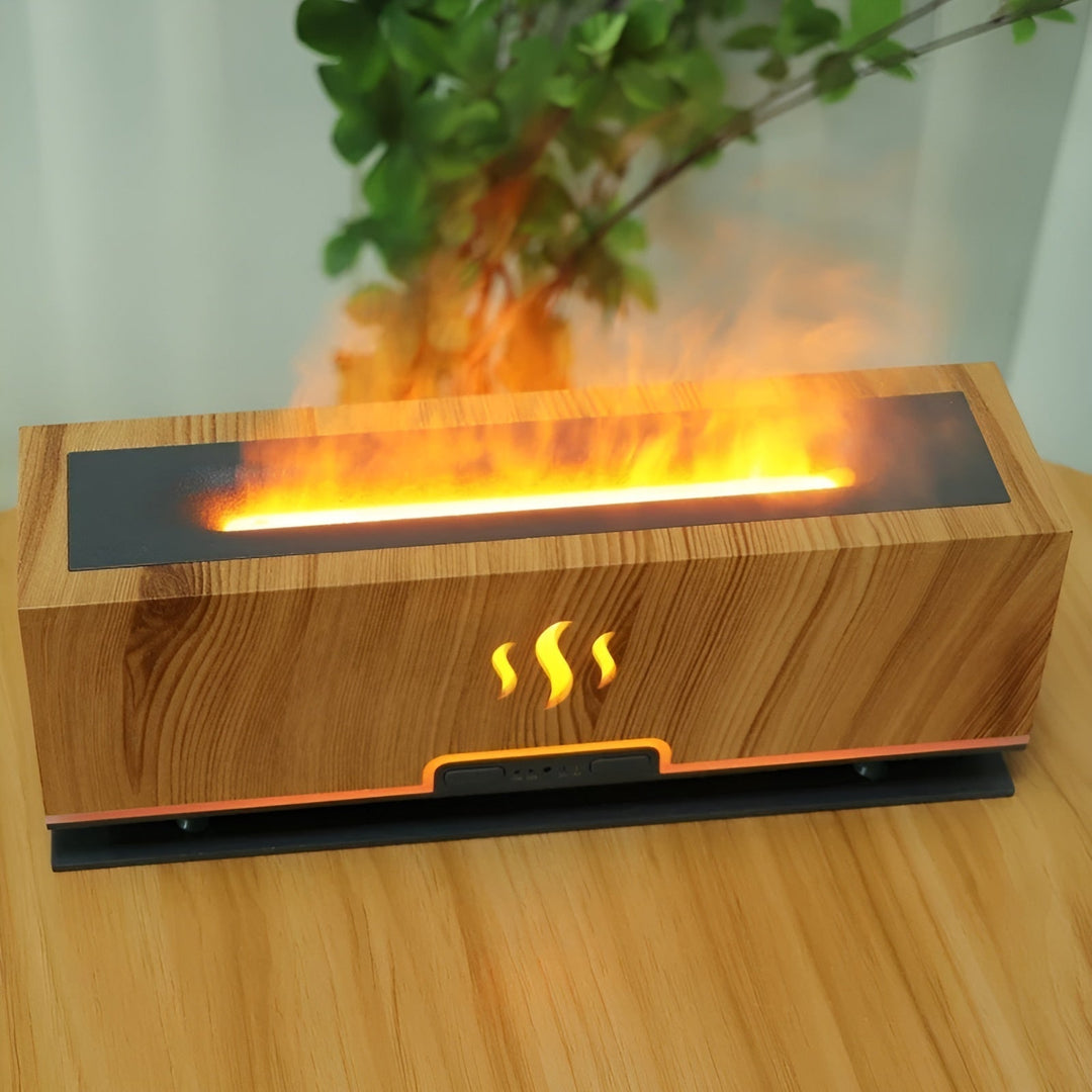 Multifunctional Aroma Humidifier – GlowFlame-Light wood grain-State of Style