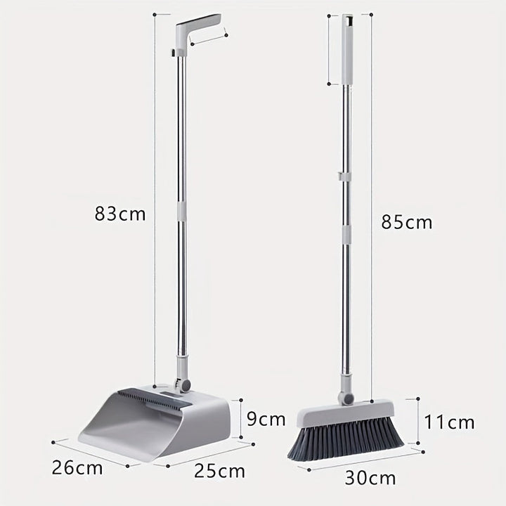 Multifunctional Broom and Dustpan Set - SweepMaster-White-1 Broom + 1 Dustpan + 1 Floor Brush-State of Style