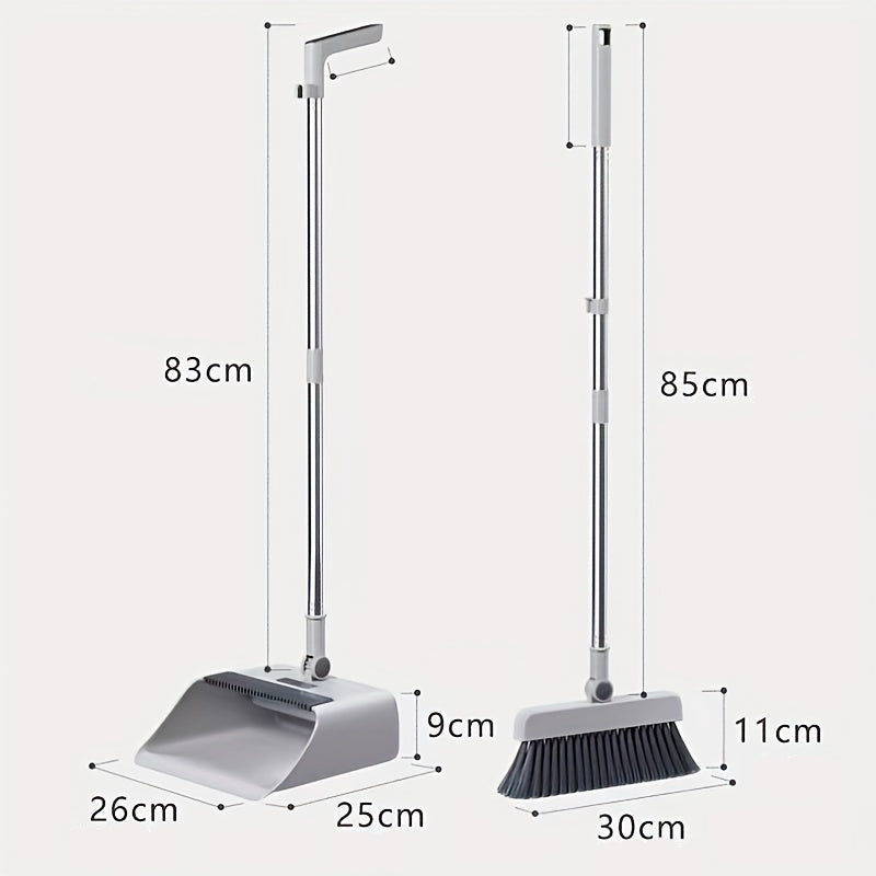 Multifunctional Broom and Dustpan Set - SweepMaster-White-1 Broom + 1 Dustpan + 1 Floor Brush-State of Style