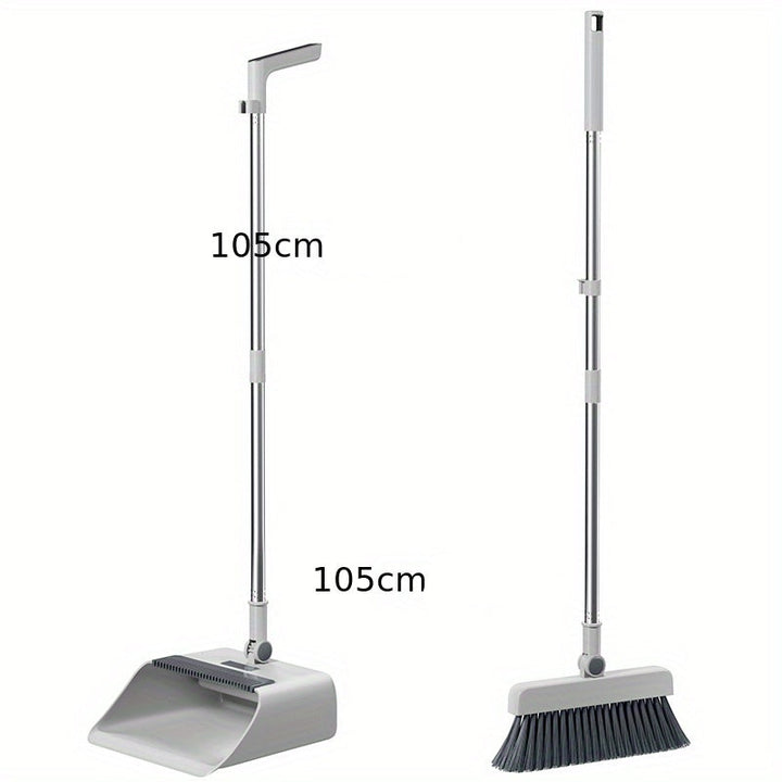 Multifunctional Broom and Dustpan Set - SweepMaster-White-1 Broom + 1 Dustpan + 1 Floor Brush-State of Style
