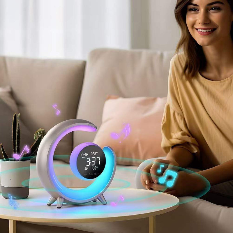 Multifunctional Night Light with RGB & Alarm Clock Function – Lumivo-Gold-State of Style