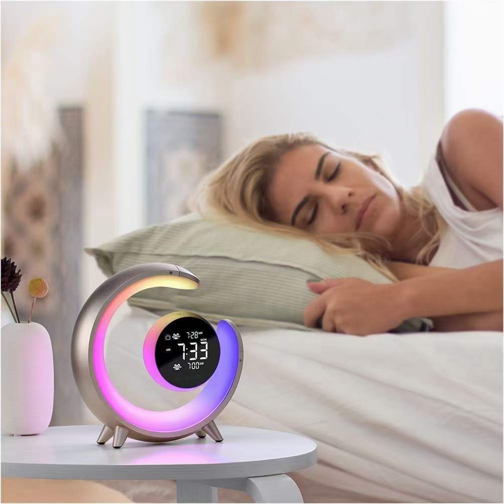 Multifunctional Night Light with RGB & Alarm Clock Function – Lumivo-Gold-State of Style