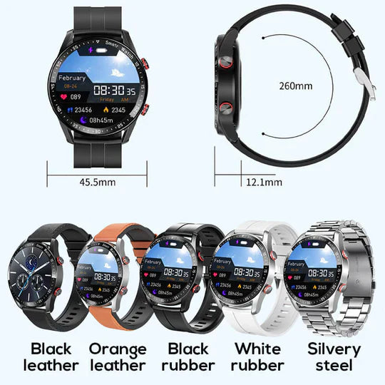 Multifunctional Smartwatch - HealthSync Pro-Black Rubber-State of Style