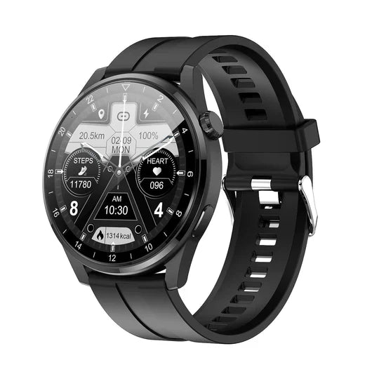 Multifunctional Smartwatch - HealthSync Pro-Reinforced Black Rubber-State of Style