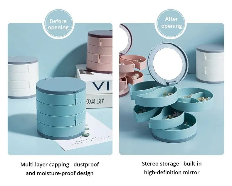 Multilayer Rotating Jewellery Organiser-BLUE-State of Style