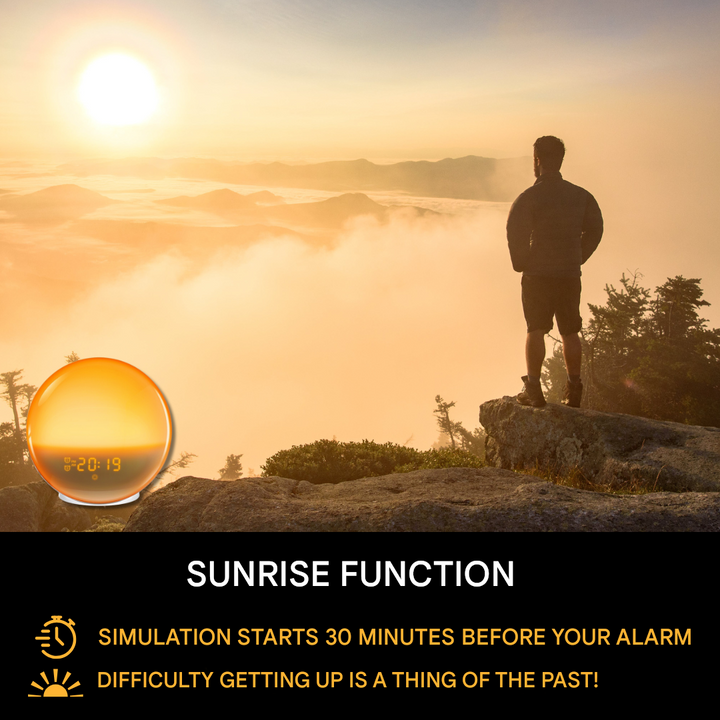Natural Alarm Clock Radio with Wake-Up Light - GlowRise-State of Style