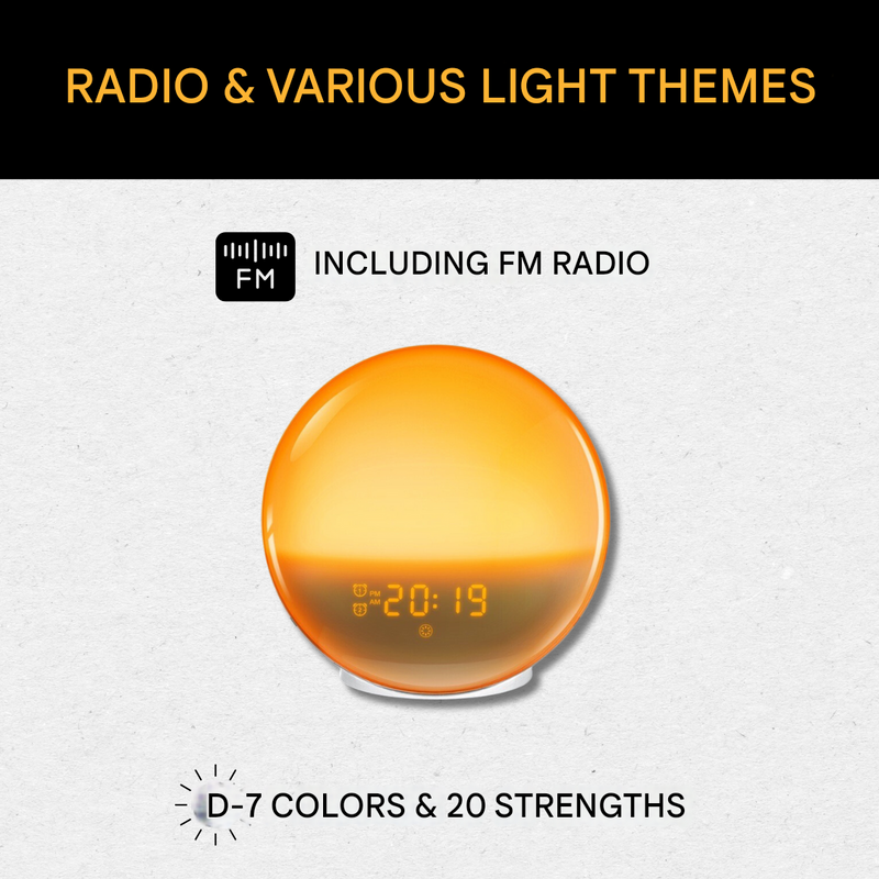 Natural Alarm Clock with Wake-up Light - GlowRise-State of Style