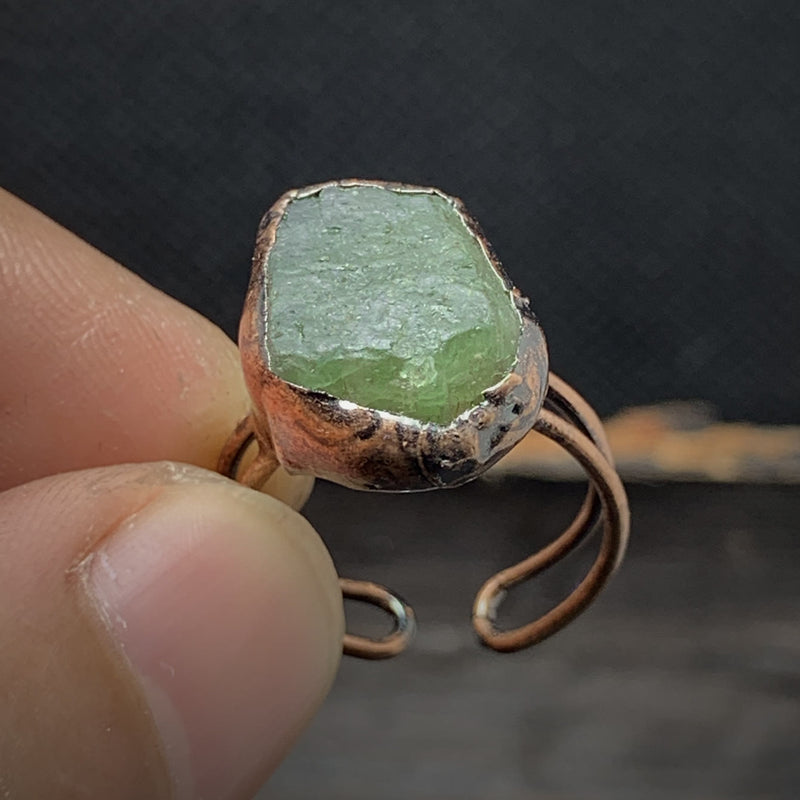 Natural Raw Birthstone Ring - Selina-August: Green Aventurine-State of Style