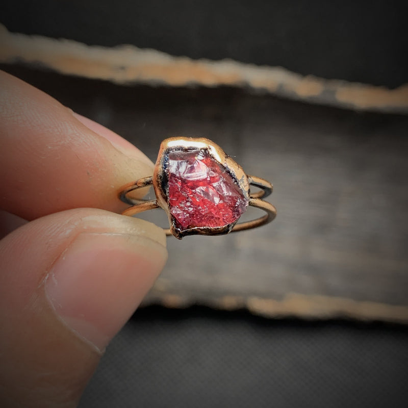 Natural Raw Birthstone Ring - Selina-January: Garnet-State of Style