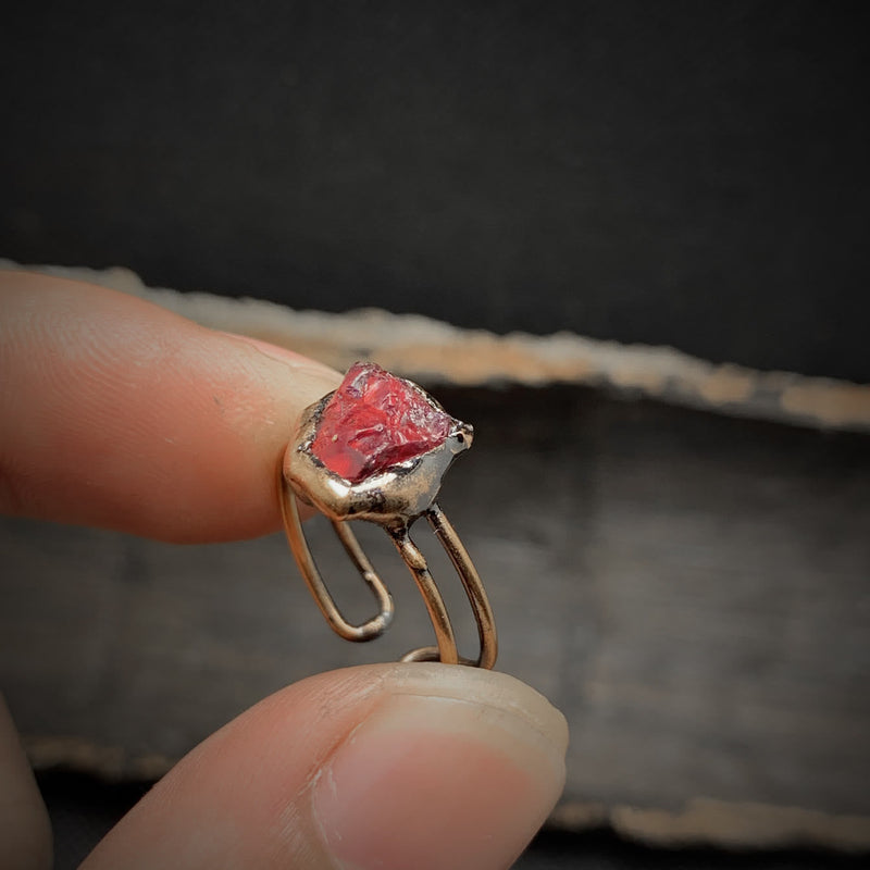 Natural Raw Birthstone Ring - Selina-January: Garnet-State of Style