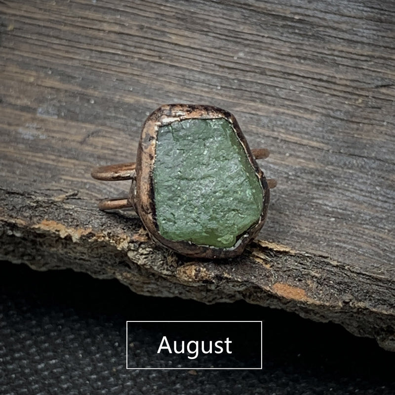 Natural Raw Birthstone Ring - Selina-January: Garnet-State of Style